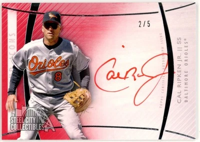 Cal Ripken Jr. 2017 Topps Diamond Icons Red Ink Autograph Card #RA-CR 2/5 - Image 1 of 2