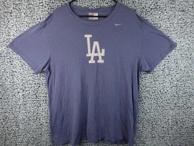 Nike Team Los Angeles Dodgers LA Logo T-Shirt Purple XXL MLB 2009 Bamboo Blend - Image 1 of 4
