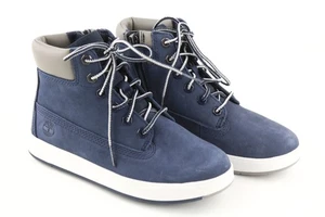 TIMBERLAND A1QU6 Botas de Cuero Azul para Niño UK12.5 Cremallera Con Cordones Punta Almendra Tobillo - Imagen 1 de 11