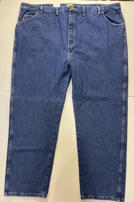Cabela's Relaxed Fit Straight Leg Blue Jeans Mens 48x29 Irregular Is Missized  - Image 1 of 4