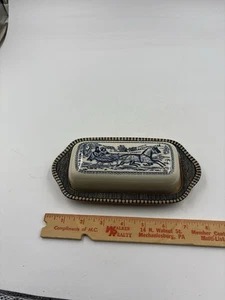 Vintage Royal China Currier & Ives "The Road in Winter" 2 Stück Butterdose mit Deckel - Bild 1 von 6