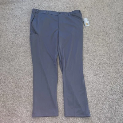 Calça longa elástica cintura flexível Jack Nicklaus masculina cinza tamanho 40x30 nova com etiquetas - Imagem 1 de 4