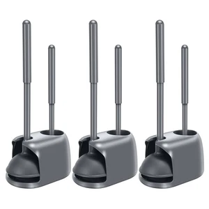 Juego de cepillos y émbolos de inodoro, paquete de 3 émbolos de inodoro para baño con soporte... - Imagen 1 de 7