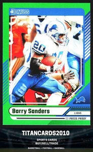 Barry Sanders 2024 Panini Donruss Green Press Proof Detroit Lions #266 - Foto 1 di 2