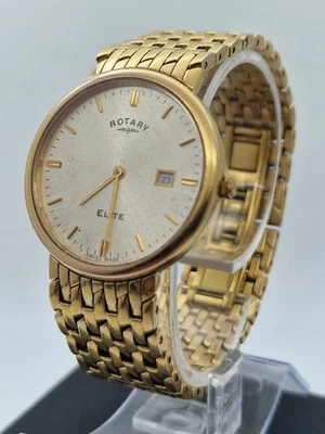 Rotary "ELITE" Gold-plated Quartz watch   SPARES OR REPAIR.       (A) - Image 1 of 4