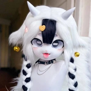 Fursuit Long Fur Husky Fox Mascot Head Party Halloween Fur Cosplay @201 - Picture 1 of 3