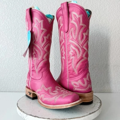 Lane SARATOGA Square Toe Womens Cowboy Boots 8.5 Hot Pink Western Cowgirl Tall - Image 1 of 4