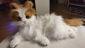 🐱 Süße große liegende Katze Hasbro FurReal weiß rot 