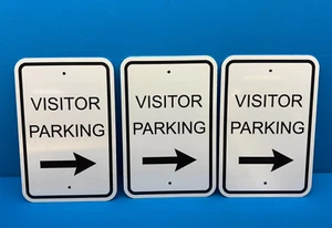 Set of 3 - 18" x 12" Visitor Parking Sign with Right Arrow Symbol - Picture 1 of 6