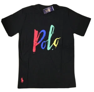 Ralph Lauren Custom Fit Crew Neck Short Sleeve Logo T-Shirt Cotton Black size S - Picture 1 of 2