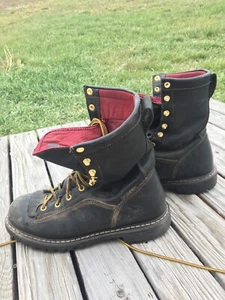 Stivali da lavoro Georgia 8" Logger Gore-Tex punta acciaio pelle nera taglia 7 uomo - Foto 1 di 21