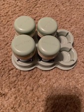 Baby Bullet Food Storage Replacement Jars - 4 w/Lids Container Date Dial & Tray 