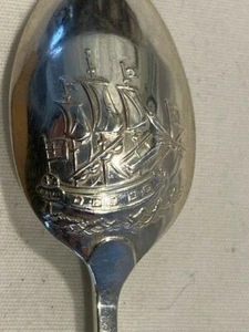 Fancy Back Ship Spoon Sheffield Sterling Silver 1964 - Picture 1 of 3