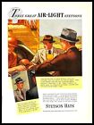 1937 Stetson Hats Vintage PRINT AD Air Light Polo Game Illustration Art Men 30s
