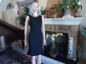 Stella McCartney Black Sheath Dress w/Flounce Hemline Detail Size IT 38 US 2 - Picture 1 of 19