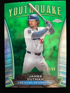 2024 Topps Chrome Update JAMES OUTMAN YOUTHQUAKE GREEN REFRACTOR #/99 Dodgers SP - Picture 1 of 3
