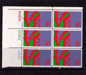 US USA Sc# 1475 MNH FVF PLATE # BLOCK Love Art - Picture 1 of 1