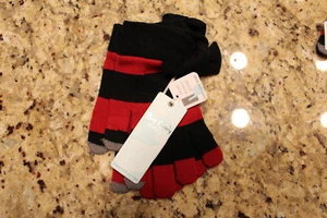 5 Paar Mud Pie Burgunderrot und Schwarz Smart Screen Handschuhe 860A044BUBK - Bild 1 von 1