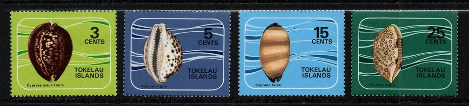 TOKELAU ISLANDS, SCOTT # 41-44, MINT HINGED SET OF SEA COWRIE SHEELS, YEAR 1974 - Image 1 of 1