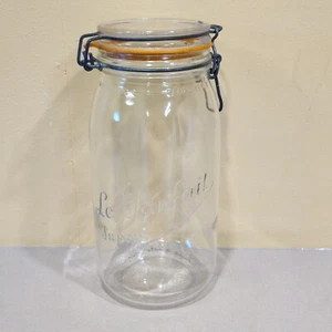 Tarro vintage Le Farfait Super 1,5 litros con tapa hecho en Francia vidrio transparente - Imagen 1 de 8