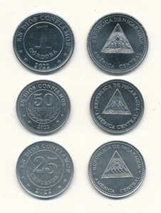 Nicaragua / Nicaragua - 25 + 50 Centavos + 1 Córdoba 2022 UNC - Juego KMS - Imagen 1 de 1