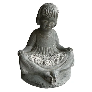 Isabel Bloom Garden Statue Emma Girl With Daisies 11" tall Flowers 1998 Vtg Art - Picture 1 of 23