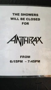 ANTHRAX - ORIGINAL 9 X 11.50 BACKSTAGE CONCERT TOUR DOOR SIGN - Picture 1 of 1