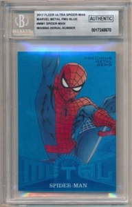 SPIDER-MAN 2017 FLEER ULTRA SPIDERMAN MARVEL METAL PMG BLUE PRECIOUS GEMS SP BGS - Imagen 1 de 2