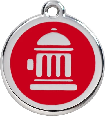 Steel Red Dingo Hydrant ID Dog Tag Black Purple Blue Green Yellow Red Pink - Image 1 of 4