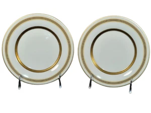 VILLEROY & BOCH Bone China Vivian Gold Bread Butter Plate Set/2 Germany New - Picture 1 of 6