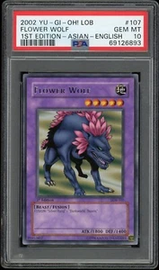 Lupo Fiore 2002 Yugioh Rara 1° Edizione LOB-107 Asiatico Inglese PSA 10 - Foto 1 di 2