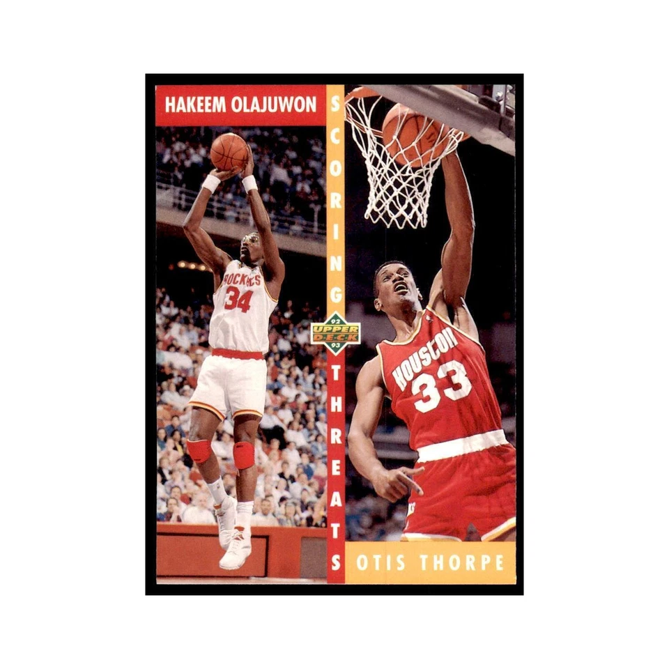 1992 Upper Deck Hakeem Olajuwon/Otis Thorpe Basketball Cards #501 - Image 1 of 3
