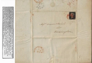 Gran Bretaña: 1840; Scott 1 en buena portada 8 de agosto, primer sello del mundo EBGB005 - Imagen 1 de 6