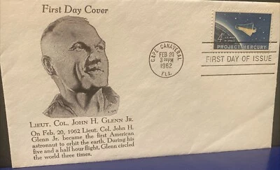 SPACE COVER :4 CT PROJECT MERCURY #1193 EARLY ORBIT CACHET CAPE CAN FEB 20, 1962 - Image 1 of 4