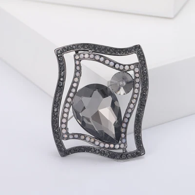 艺术装饰风格珐琅几何水晶胸针徽章免费礼品袋 — 第 1/4 张图片