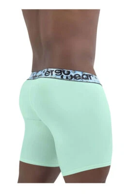 ErgoWear Long Boxer Briefs MAX SE Midcut Seamed Pouch Aqua Palms 1469 16 - Image 1 of 4