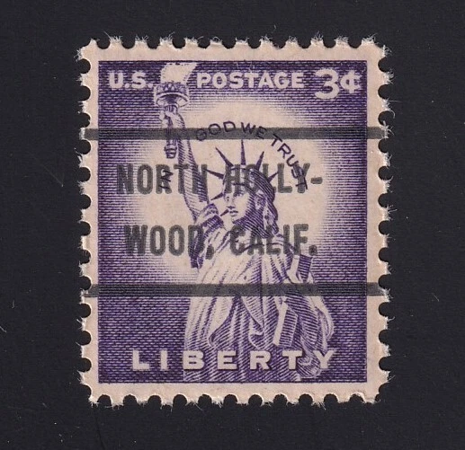 1035c Liberty 3c Bureau Precancel “North Hollywood Calif.” PSS-72 MNH OG - Image 1 of 1