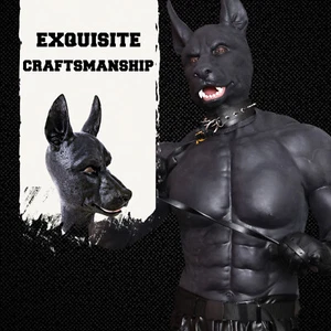 Máscara de silicona negra Smitizen para perro monstruo sombreros completos para fiesta fetiche juegos con disfraces - Imagen 1 de 8