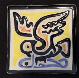 SHEARWATER POTTERY "Osprey With Fish- Underglaze" Decorative Tile 7" X 7" 2011? - Picture 1 of 6