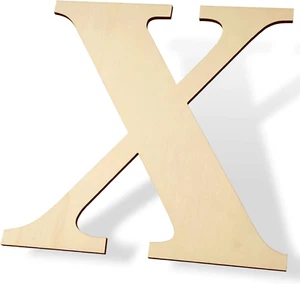 12 Inch Wooden Letters X - Blank Wood Board, Wood Letters for Walls Decor, Party - Picture 1 of 7