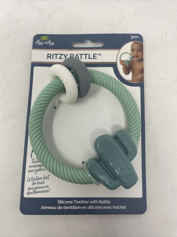 Itzy Ritzy Ring Cactus Rattle & Teether - Green