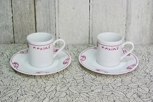 Tazze e piattini vintage MAXIM'S PARIS RISTORANTE DEMITASSE CAFFÈ ESPRESSO BISTROT - Foto 1 di 10