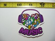 HEADPHONES MUSIC FILLED NOTES DECAL STICKER SONGS BAND FAN APPRECIATION