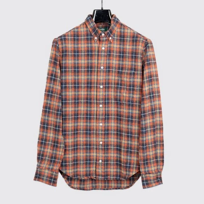 Gitman Vintage Flannel Size 15.5 Red Orange Japanese Cotton Twill - Image 1 of 3