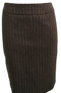 Jupe LES PETITES... marron fines rayures Taille 38 FR Très bon état - Foto 1 di 6