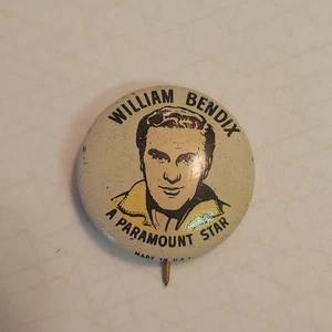 Vintage 1940 William Bendix A Paramount Star Quaker Sparkies Cereal Pin Pinback - Picture 1 of 8