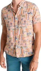 Chubbies Mens Medium Friday Button Down Disco Desert Shirt Tan NWT Colorful - Picture 1 of 6