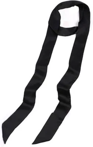 Black Satin Ribbon Belt Long Chiffon Sash Waist Belt for Bridal Wedding Dress - Picture 1 of 5