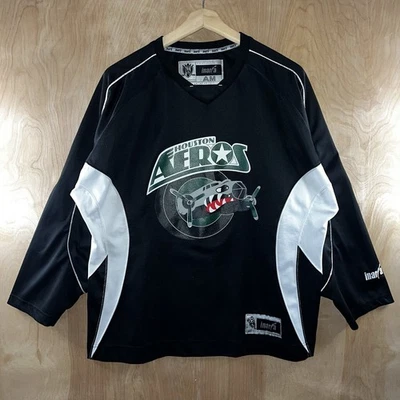 CAMISETA DE HOCKEY PARA HOMBRE INARIA WHA IHL AHL HOUSTON AEROS LOGO NEGRA TALLA XL Foto 1 de 4