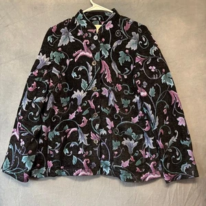 Appleseed's Tapestry Blazer Sz 12 Damask Floral Granny Goblincore Cottage Fairy - Picture 1 of 12